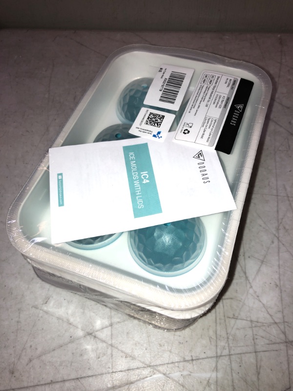 Photo 1 of DOQAUS Large Ice Cube Trays Set of 2, ?Easy to Fill without Funnel?2.2 inches Ice Ball Maker with Lids & Sphere Ice Trays Combo, Easy-Release Silicone Round Ice Tray for Chilling Whiskey Cocktail