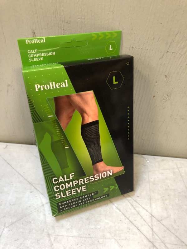 Photo 2 of Calf Compression Sleeve Large - Footless Compression Socks for Men and Women - For Pain Relief, Support, Runners, Weightlifting - Comfortable Breathable Knit SIZE LARGE 
