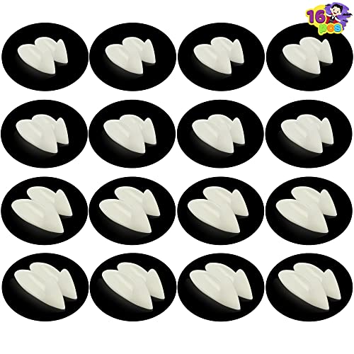Photo 1 of 16 Pairs Vampire Teeth Fake Fangs Teeth 4 Sizes with Adhesive for Halloween Cosplay Kids Women Men Party Prop Decoration White Horror 13mm, 15mm, 17mm