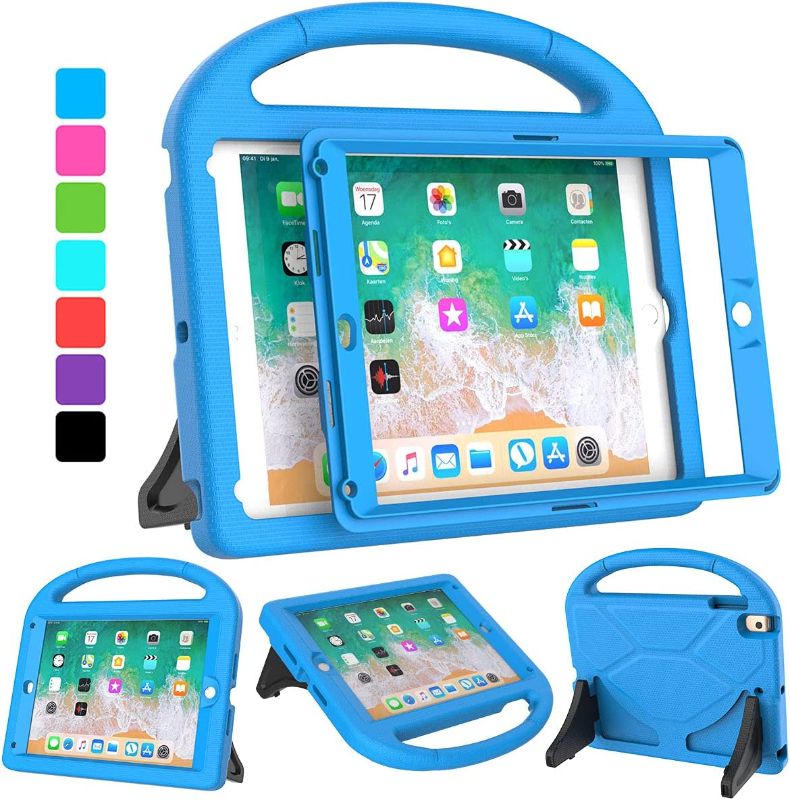 Photo 1 of VICVOL iPad 5th/6th Generation Case for Kids(9.7 inch, 2017/2018), iPad Air 1/2 & Pro 9.7 Case, Built-in Screen Protector Durable Shockproof Handle Stand Protective Cover, Blue
