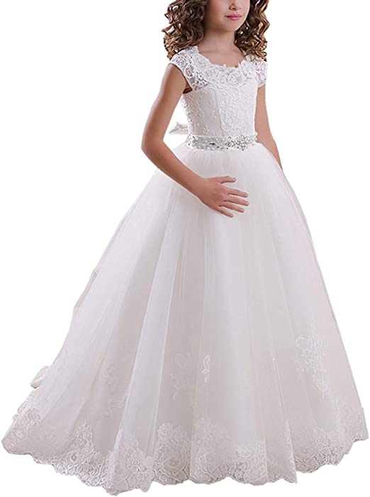 Photo 1 of Abaowedding Ball Gown Lace Up First Flower Communion Girl Dresses SIZE 12-13 --FACTORY SEALED --
