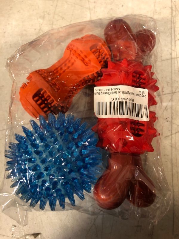 Photo 1 of Dog Chew Toys Aggressive Chewers- Indestructible Dog Toys Puppy Teething Chew Toys Dog Toys for Small Medium Large Dogs Squeaky Toys Teeth Cleaning Interactive Puppy Toys Durable Tough Dog Toys
