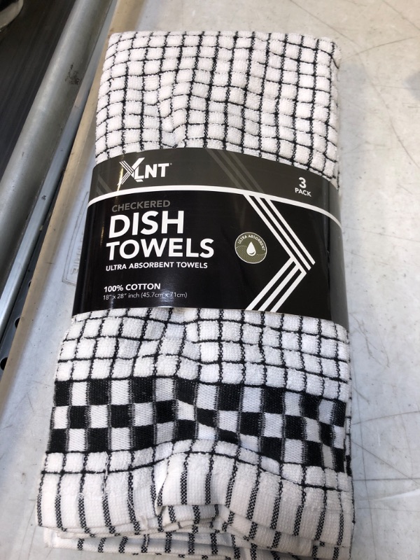 Photo 1 of XLNT Black Large Kitchen Towels (3 Pack) - 100% Cotton Dish Towels | 18" x 28" | Ultra Absorbent Dishcloths Sets of Hand Towels/Tea Towels for Everyday Scrubbing | Quick Drying Kitchen Washcloths
