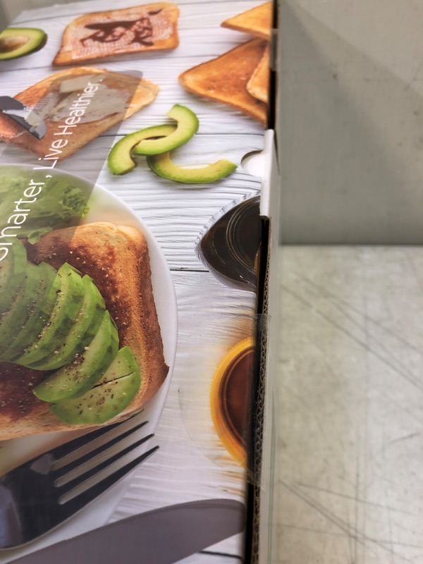 Photo 3 of IKICH Toaster 4 Slice, Toaster 2 Long Slot Stainless Steel, Warming Rack, 6 Browning Settings, Defrost/Reheat/Cancel, Removable Crumb Tray, 1300W
