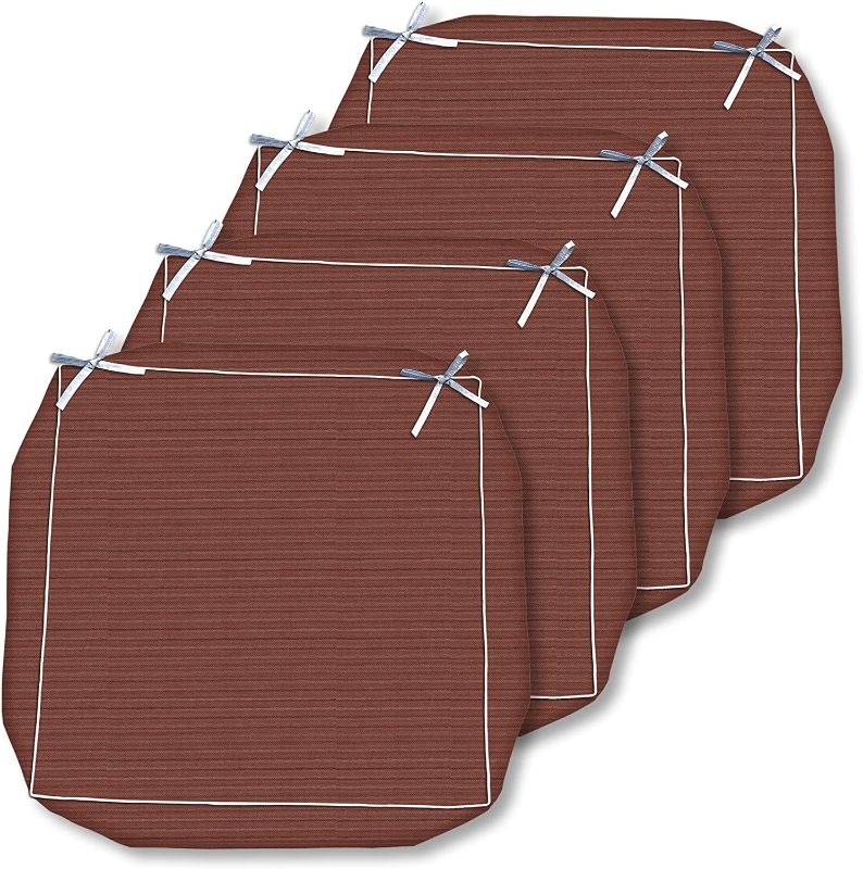 Photo 1 of .Patio Cushion Covers, Outdoor Cushion Covers Replacement, Waterproof Outdoor Chair Cushion Covers for Patio Furniture, Square Outdoor Cushion Slipcovers with Zipper (25x25x5in-4 Pack, Burgundy
