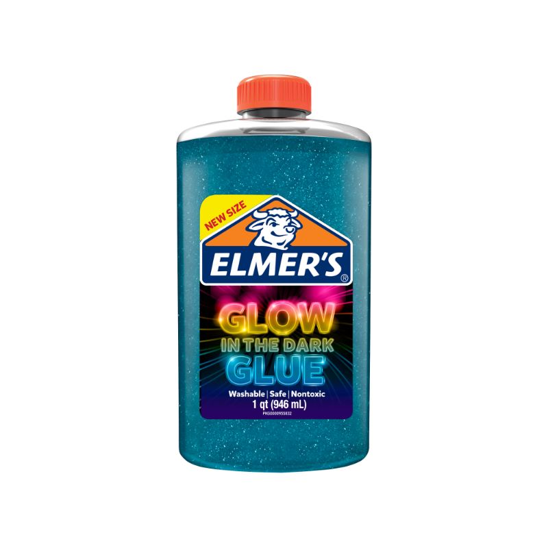 Photo 1 of Elmer S Glow in the Dark Liquid Glue Washable Blue 1 Quart Glue for Making Slime