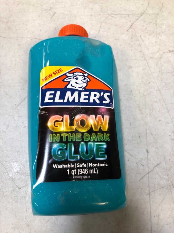 Photo 2 of Elmer S Glow in the Dark Liquid Glue Washable Blue 1 Quart Glue for Making Slime