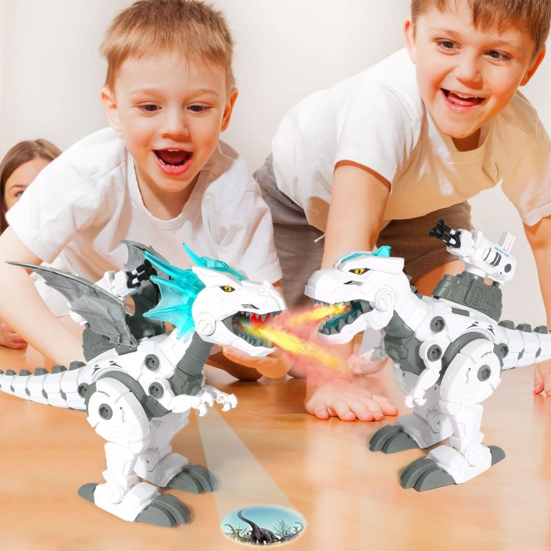 Photo 1 of Boys STEM Take Apart Dinosaur - Walking Dinosaur with Water Mist Spray & LED Lights Glowing Eyes & Projection Toys for 6 7 8 9 10 11 12 Old Boys Girls Gifts