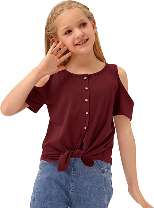 Photo 1 of BesserBay Girls Fall Trendy Ruffle Long Sleeve Solid Tunic Top  SIZE 5-6
