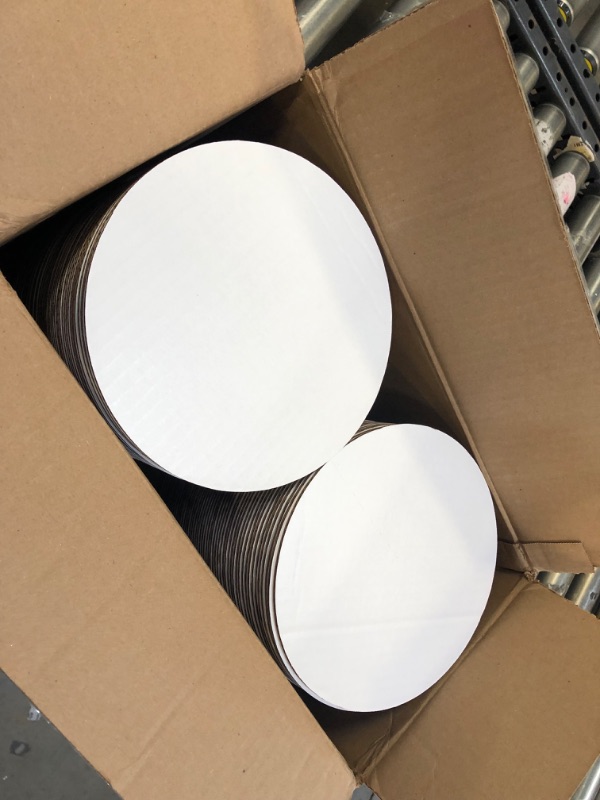 Photo 1 of 8" WHITE CORRUGATED CAKE CIRCLES 100 CASE 