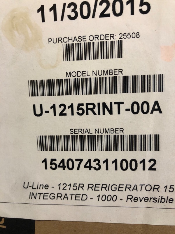 Photo 3 of 1000 Series 15 Solid Door Refrigerator - Field Reversible - Panel Ready - 1215RINT00A---minor use  if used at all 