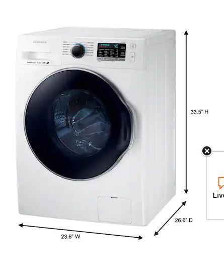 Photo 1 of 2.2 cu. Slim High-Efficiency Front Load Washer with Steam in White   ----there is some dust on it but the item is brand new 
