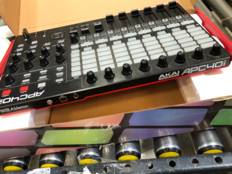 Photo 9 of AKAI Professional APC40MKII - USB MIDI Controller for Mac / PC with Clip Launch Matrix, Knobs & Faders, and Pro Software Suite Included Assorted Colors ***SOLD FOR PARTS **** UNABLE TO TEST / MISSING CORDS / DINGS AND SCRATCHES FROM PREVIOUS USAGE ***