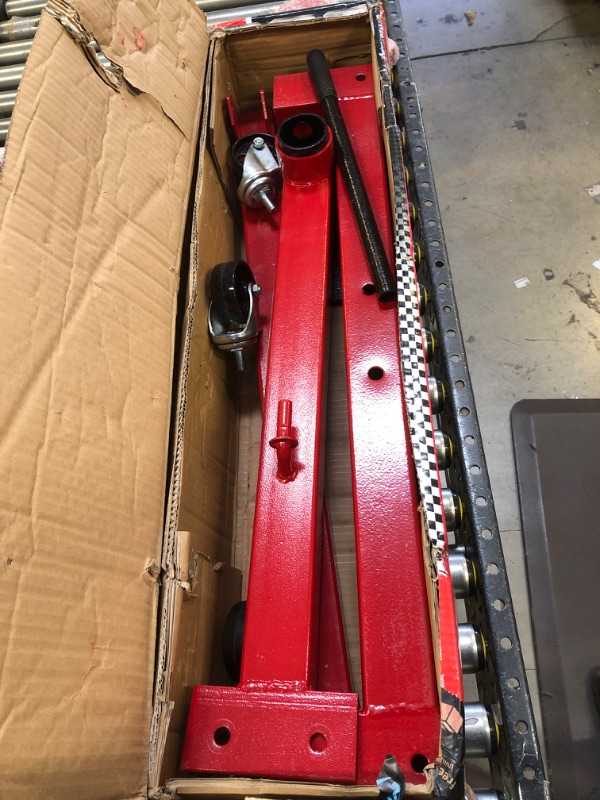 Photo 1 of BIG RED T25671 Torin Steel Rotating Engine Stand with 360 Degree Rotating Head and Tool Storage Tray: 5/8 Ton (1,250 lb) Capacity, Red