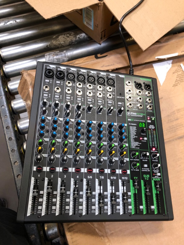 Photo 2 of Mackie ProFX12v3 12-Channel Professional Effects Mixer ProFXv3 Series with USB & Pro Tools First Software Bundle with Tascam Studio Headphones + Deco Gear 2X XLR Cables + Microphone Pop Filter & More
