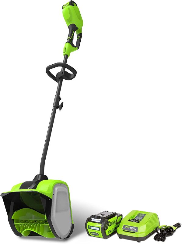 Photo 1 of Greenworks 40V 12-Inch Cordless Snow Shovel 4Ah Battery and Charger Included
