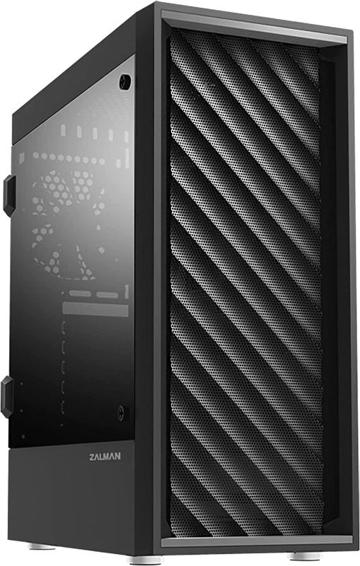 Photo 1 of Zalman T7 ATX Mid Tower Premium Computer PC Case with Pre-Installed Two(2) 120mm Fans, Tinted Acrylic Side Panel & Patterned Mesh Design, Black