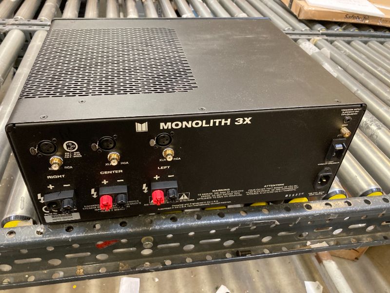 Photo 3 of Monolith by Monoprice 3x200 Watts Per Channel Multi-Channel Home Theater Power Amplifier with XLR Inputs - ITEM IS DIRTY AND HAS SOME SCRATHCES AND SOME PAITNT SCRATCHED OFF FROM EXPOSURE - 