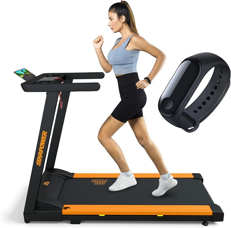 Photo 1 of Smart Folding Treadmill with APP Bracelet, Portable Treadmill Foldable with 300 lb Capacity, 3 HP Compact Treadmill for Small Space
