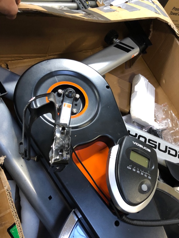 Photo 2 of YOSUDA Indoor Cycling Bike Stationary Bike - Cycle Bike with Ipad Mount & Comfortable Seat Cushion---------is used and needs to be put together 
