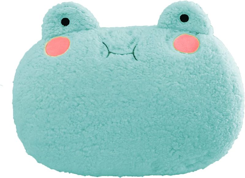 Photo 1 of FJZFING Fuzzy Frog Plush Pillow Cute Frog Stuffed Animals Throw Pillow Cuddle Animal Plushies Toy Gifts for Kids Blue( 14x12 inches )
