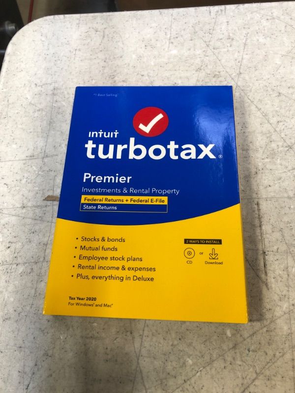 Photo 1 of [Old Version] TurboTax Premier 2020 Desktop Tax Software, Federal and State Returns + Federal E-file [Amazon Exclusive] [PC Download]
