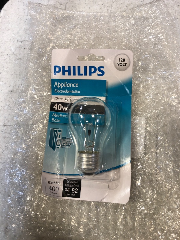 Photo 2 of Philips 40-Watt A15 Incandescent Clear Appliance Light Bulb
