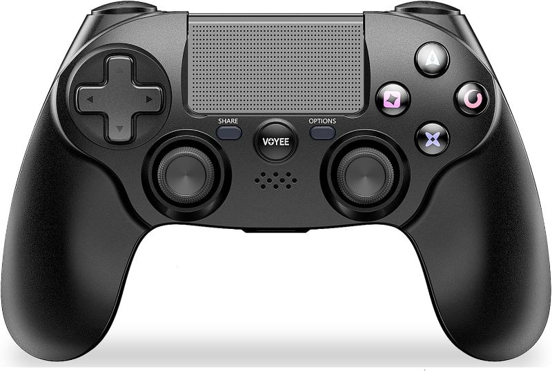 Photo 1 of VOYEE Wireless Controller Compatible with Sony PlayStation 4, Enhanced Dual-Shock PS4 Controller 6-Axis Motion Sensor PS4 Gamepad Remote with Audio Function/Fast Charging Port (Black)