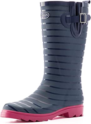 Photo 1 of Women Fashion Rain Boots,Waterproof Tall rain Boots and Anti-Slipping Rubber Rainboots for Ladies, Garden Shoes for Outdoor with Comfortable Insole size 10 
 