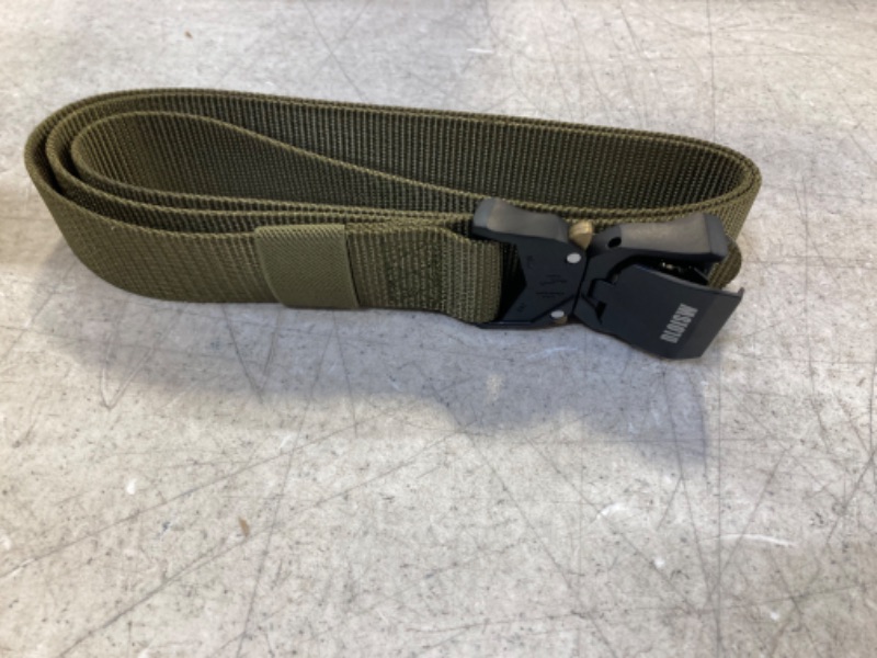 Photo 2 of DLOISW Tactical belt, Military Hiking Nylon Work Belt, Metal Heavy Quick Release Buckle Outdoor Men's Belt
