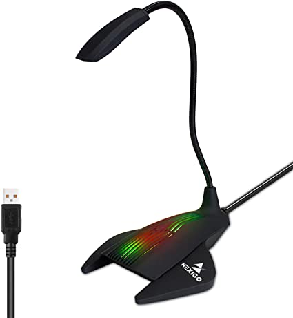 Photo 1 of NexiGo USB Computer Microphone, Desktop Microphone with Adjustable Gooseneck and LED Indicator, Compatible with Windows/Mac/Laptop/Desktop, Ideal for YouTube, Skype, Zoom, Gaming Streaming-- Factory Seal