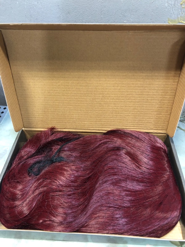 Photo 3 of DUDUWIG Short Curly Wine Red Wig with BangsSynthetic Cosplay Hair Wig for kids Children (Wine Red)