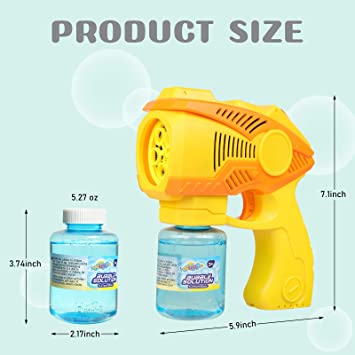 Photo 2 of 2 Bubble Guns for Kids, Bubble Machine with 2 Bubble Solution for Toddlers, Musical Bubble Blower Summer Toys for Party Favors, Outdoor Activity and Birthday Gift-721-- Factory Seal