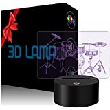 Photo 2 of 3D PLUS, 3D Illusion Lamp Anime Night Lights, Bedroom 7 Colors Flashing USB Powered Touch Switch Desk Lamps as Christmas Holiday Birthday Gifts for Kids,(3 different images)