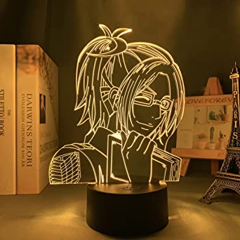 Photo 1 of 3D PLUS, 3D Illusion Lamp Anime Night Lights, Bedroom 7 Colors Flashing USB Powered Touch Switch Desk Lamps as Christmas Holiday Birthday Gifts for Kids,-- 3 pieces