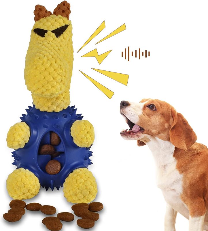 Photo 1 of  Puppy Chew Toys, Dog Toys for Aggressive Chewers, Puppy Teething Toys with Treats Dispensing Function,Squeaky Interactive Dog Puzzle Toys for Puppy Small Medium Dogs
