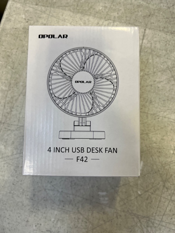 Photo 1 of USB Small Desk Fan with Strong Airflow, 4 Inch Mini Personal Quiet Fan, 3 Speeds, 40° Head Adjustment for Desktop Office,Table