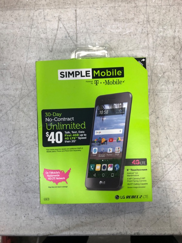 Photo 2 of (factory sealed)Simple Mobile LG Rebel 2 4G LTE Prepaid Smartphone
