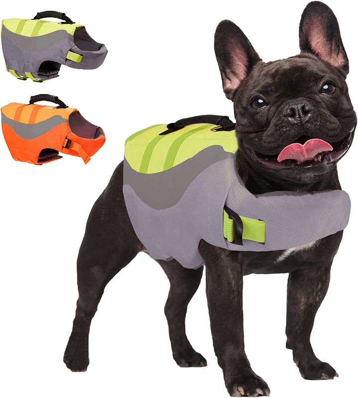 Photo 1 of KOESON Dog Life Jacket, Dog Life Vests for Boating Dog Swimming Vest with Rescue Handle, Reflective Life Jacket for Dogs Life Preserver Lifesaver for XL Dogs
