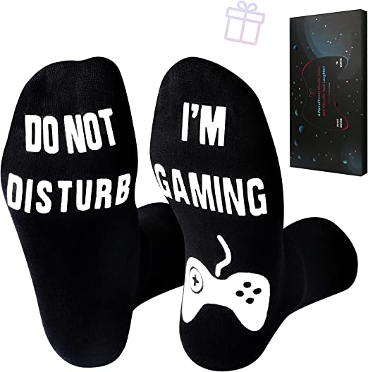 Photo 1 of Do Not Disturb I'm Gaming Socks, Novelty Funny Socks Gifts Birthday Gifts for Teenager, Men, Women, Husband, Grandpa, Husband 2 pack 
