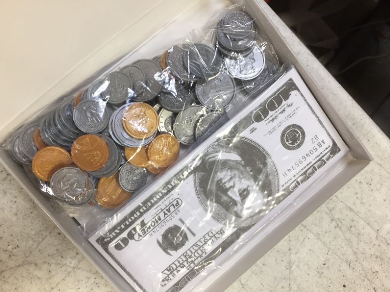 Photo 2 of Click N' Play Pretend Play Copy Money for Kids, Realistic Bills & Coins Counting, Math, Currency Set of 150-Pieces