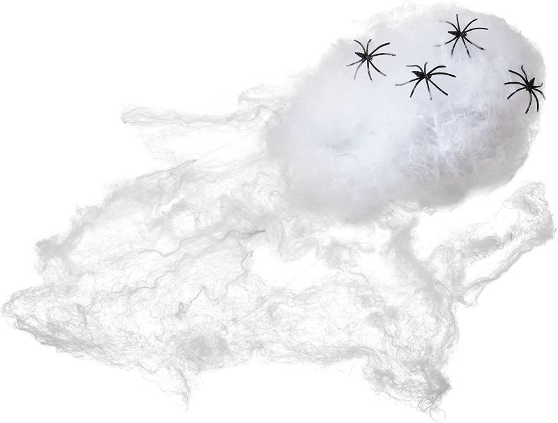 Photo 1 of 2 pack Spider Web, 200 Square Ft, Halloween Decorations, Spider Webs (200 Square Feet) (Packaging Artwork May Vary) Can Be Used As Fake Snow for Indoor Christmas Decorations, Remove Spiders
