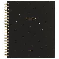 Photo 1 of 2023 Planner Weekly/Monthly 9.875"x7.875" Hardcover Black with White Dots - Sugar Paper Essentials


