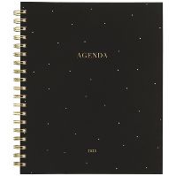 Photo 1 of 2023 Planner Weekly/Monthly 9.875"x7.875" Hardcover Black with White Dots - Sugar Paper Essentials

