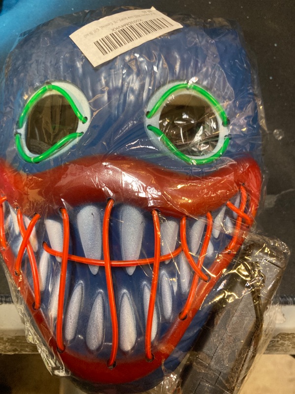 Photo 1 of Halloween 2022 new Scary Mask LED Lighting Mask for Festive Cosplay Halloween Costume Masquerade Party, Carnival, Gift BLUE 
