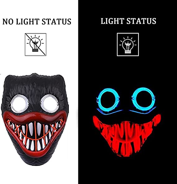 Photo 1 of Halloween 2022 new Scary Mask LED Lighting Mask for Festive Cosplay Halloween Costume Masquerade Party, Carnival, Gift BLUE 
