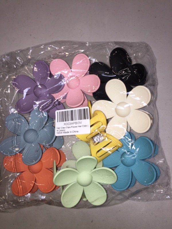 Photo 2 of Flower Hair Claw Clip 9PCS Hair Clips for Women Girls, Matte Non Slip Barrettes, Cute Hair Clips Large Hair Claw Clip for Thick/Thin Hair(9 Colors)
