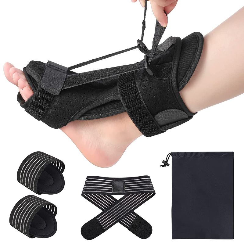 Photo 1 of 2021 New Upgraded Plantar Fasciitis Night Splint, Adjustable Ankle Brace Foot Drop Orthotic Brace Night Splint for Plantar Fasciitis, Arch Foot Pain, Achilles Tendonitis Support for Women, Men
