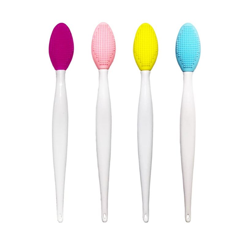 Photo 1 of 4 Pieces Exfoliating Lip Brushes, Double-Sided Lip Scrub Silicone Brush, Lip Brush Tool, Lip Scrubber Brush for Smooth and Fuller Looking Lips
