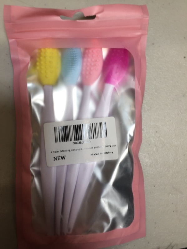 Photo 2 of 4 Pieces Exfoliating Lip Brushes, Double-Sided Lip Scrub Silicone Brush, Lip Brush Tool, Lip Scrubber Brush for Smooth and Fuller Looking Lips
